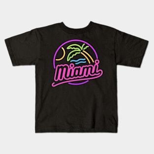 Miami Sign Retro - Retrowave Kids T-Shirt